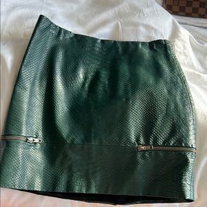 Green Faux Leather Skirt